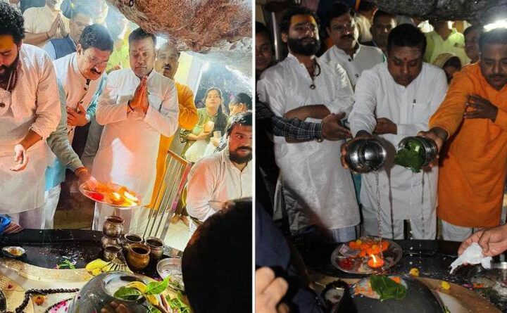 संबित पात्रा ने गढ़ी कैंट स्थित टपकेश्वर महादेव मंदिर में किया जलाभिषेक