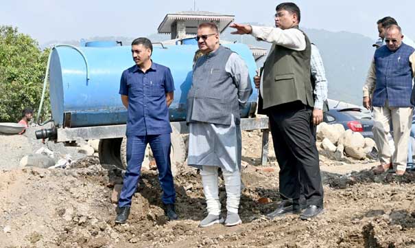 State's Military Welfare Minister Ganesh Joshi inspected the military base under construction in Guniyalgaon