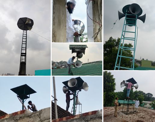 देहरादून में बिना अनुमति एवं निर्धारित मानकों के विपरीत संचालित लाउडस्पीकरों पर की गई कार्रवाई