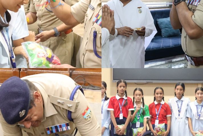 राखी लेकर एसएसपी दून से मिलने पहुंचीं नन्हीं बालिकाएं, बांधी राखी और लिया सुरक्षा का भरोसा