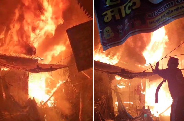 अजमेरी बाजार में कई दुकानों लगी भीषण आग, करीब 20 मिनट बाद पहुंची दमकल टीम